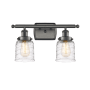 Innovations Lighting Bell 2 Light 16" Wide Vanity Light Oil Rubbed Bronze / Deco Swirl