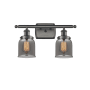 Innovations Lighting Small Bell 2 Light 16" Wide Vanity Light Oil Rubbed Bronze / Plated Smoke