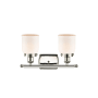 Innovations Lighting Bell 2 Light 16" Wide Vanity Light Polished Nickel / Matte White