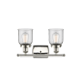 Innovations Lighting Bell 2 Light 16" Wide Vanity Light Polished Nickel / Clear