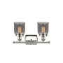 Innovations Lighting Bell 2 Light 16" Wide Vanity Light Polished Nickel / Plated Smoke