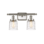 Innovations Lighting Bell 2 Light 16" Wide Vanity Light Brushed Satin Nickel / Deco Swirl