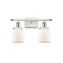 Innovations Lighting Bell 2 Light 16" Wide Vanity Light White and Polished Chrome / Matte White