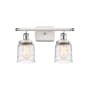 Innovations Lighting Bell 2 Light 16" Wide Vanity Light White and Polished Chrome / Deco Swirl