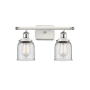 Innovations Lighting Bell 2 Light 16" Wide Vanity Light White and Polished Chrome / Clear