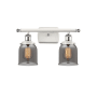 Innovations Lighting Bell 2 Light 16" Wide Vanity Light White and Polished Chrome / Plated Smoke