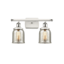 Innovations Lighting Bell 2 Light 16" Wide Vanity Light White and Polished Chrome / Silver Plated Mercury