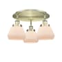 Innovations Lighting Fulton 3 Light 19" Wide Flush Mount Ceiling Fixture Antique Brass / Matte White