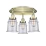 Innovations Lighting Canton 3 Light 18" Wide Flush Mount Ceiling Fixture Antique Brass / Seedy