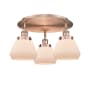 Innovations Lighting Fulton 3 Light 19" Wide Flush Mount Ceiling Fixture Antique Copper / Matte White