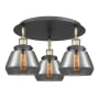 Innovations Lighting Fulton 3 Light 19" Wide Flush Mount Ceiling Fixture Black Antique Brass / Plated Smoke