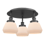 Innovations Lighting Fulton 3 Light 19" Wide Flush Mount Ceiling Fixture Matte Black / Matte White