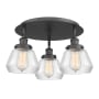 Innovations Lighting Fulton 3 Light 19" Wide Flush Mount Ceiling Fixture Matte Black / Clear