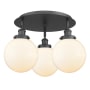 Innovations Lighting Canton 3 Light 20" Wide Flush Mount Ceiling Fixture Matte Black / Matte White