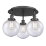 Innovations Lighting Canton 3 Light 20" Wide Flush Mount Ceiling Fixture Matte Black / Seedy