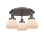 Innovations Lighting Fulton 3 Light 19" Wide Flush Mount Ceiling Fixture Oil Rubbed Bronze / Matte White