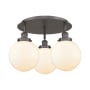 Innovations Lighting Canton 3 Light 20" Wide Flush Mount Ceiling Fixture Oil Rubbed Bronze / Matte White
