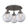 Innovations Lighting Canton 3 Light 20" Wide Flush Mount Ceiling Fixture Oil Rubbed Bronze / Clear