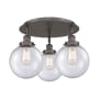 Innovations Lighting Canton 3 Light 20" Wide Flush Mount Ceiling Fixture Oil Rubbed Bronze / Seedy