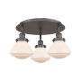 Innovations Lighting Olean 3 Light 19" Wide Flush Mount Ceiling Fixture Oil Rubbed Bronze / Matte White