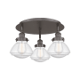 Innovations Lighting Olean 3 Light 19" Wide Flush Mount Ceiling Fixture Oil Rubbed Bronze / Seedy