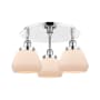 Innovations Lighting Fulton 3 Light 19" Wide Flush Mount Ceiling Fixture Polished Chrome / Matte White