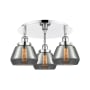 Innovations Lighting Fulton 3 Light 19" Wide Flush Mount Ceiling Fixture Polished Chrome / Plated Smoke