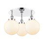 Innovations Lighting Canton 3 Light 20" Wide Flush Mount Ceiling Fixture Polished Chrome / Matte White