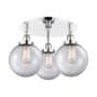 Innovations Lighting Canton 3 Light 20" Wide Flush Mount Ceiling Fixture Polished Chrome / Clear