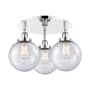 Innovations Lighting Canton 3 Light 20" Wide Flush Mount Ceiling Fixture Polished Chrome / Seedy