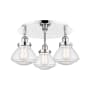 Innovations Lighting Olean 3 Light 19" Wide Flush Mount Ceiling Fixture Polished Chrome / Seedy