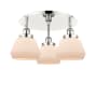 Innovations Lighting Fulton 3 Light 19" Wide Flush Mount Ceiling Fixture Polished Nickel / Matte White