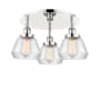 Innovations Lighting Fulton 3 Light 19" Wide Flush Mount Ceiling Fixture Polished Nickel / Clear