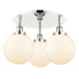 Innovations Lighting Canton 3 Light 20" Wide Flush Mount Ceiling Fixture Polished Nickel / Matte White