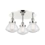 Innovations Lighting Olean 3 Light 19" Wide Flush Mount Ceiling Fixture Polished Nickel / Seedy