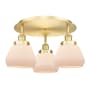 Innovations Lighting Fulton 3 Light 19" Wide Flush Mount Ceiling Fixture Satin Gold / Matte White