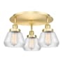 Innovations Lighting Fulton 3 Light 19" Wide Flush Mount Ceiling Fixture Satin Gold / Clear