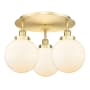 Innovations Lighting Canton 3 Light 20" Wide Flush Mount Ceiling Fixture Satin Gold / Matte White