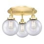 Innovations Lighting Canton 3 Light 20" Wide Flush Mount Ceiling Fixture Satin Gold / Seedy