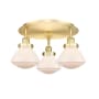 Innovations Lighting Olean 3 Light 19" Wide Flush Mount Ceiling Fixture Satin Gold / Matte White