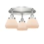 Innovations Lighting Fulton 3 Light 19" Wide Flush Mount Ceiling Fixture Satin Nickel / Matte White