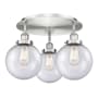 Innovations Lighting Canton 3 Light 20" Wide Flush Mount Ceiling Fixture Satin Nickel / Seedy