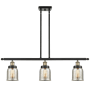 Innovations Lighting Bell 3 Light 36" Wide Linear Pendant with Shades Black Antique Brass / Silver Plated Mercury