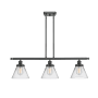 Innovations Lighting Large Cone 3 Light 36" Multi Light Large Pendant Matte Black / Clear