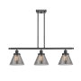 Innovations Lighting Large Cone 3 Light 36" Multi Light Large Pendant Matte Black / Plated Smoke