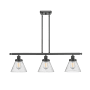Innovations Lighting Large Cone 3 Light 36" Multi Light Large Pendant Matte Black / Seedy