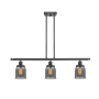 Innovations Lighting Small Bell 3 Light 36" Multi Light Large Pendant Matte Black / Plated Smoke