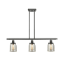Innovations Lighting Bell 3 Light 36" Wide Linear Pendant with Shades Oil Rubbed Bronze / Silver Plated Mercury
