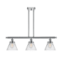 Innovations Lighting Large Cone 3 Light 36" Multi Light Large Pendant Polished Chrome / Clear