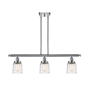 Innovations Lighting Bell 3 Light 36" Wide Linear Pendant with Shades Polished Chrome / Deco Swirl